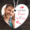 Amazing Fiancé Red Hearts Photo Valentine's Gift Heart Personalised Ornament