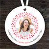 Fiancée Floral Photo Frame Valentine's Day Gift Round Personalised Ornament