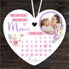 Day You Became My Gift For Mum Flowers Photo Heart Personalised Hanging Ornament