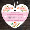 We Love You Gift For Nanny Flowers Heart Personalised Hanging Ornament