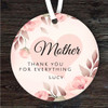 Gift For Mother Thank You Floral Round Personalised Hanging Ornament