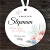 Amazing Stepmum Gift Floral Round Personalised Hanging Ornament