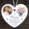 Gift For Mum Flowers Photo Heart Personalised Hanging Ornament