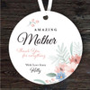 Amazing Mother Gift Floral Round Personalised Hanging Ornament