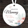 Amazing Mummy Gift Floral Round Personalised Hanging Ornament