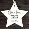 Gift For Grandma Gold Stars Personalised Hanging Ornament