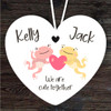 Frog Couple Cute Romantic Gift Heart Personalised Hanging Ornament