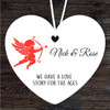 Red Cupid Cute Romantic Gift Heart Personalised Hanging Ornament