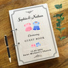 Twins Girl Boy Pink Blue Outfits Message Notes Keepsake Christening Guest Book