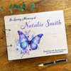 Wood Butterfly Childrens Sympathy In Loving Memory Funeral Condolence Guest Book