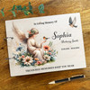 Wood Angel With Birds Sympathy In Loving Memory Funeral Condolence Guest Book