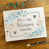 Mr & Mrs Wedding Day Green Foliage Message Notes Keepsake Wedding Guest Book