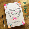 Wood Pink Peach Flower Heart Mrs & Mrs Message Notes Keepsake Wedding Guest Book