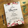 Wood Red Watercolour Floral Wedding Memories Keepsakes Wedding Card Keeper Book