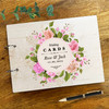 Wood Pink Roses Wedding Memories Keepsakes Wedding Card Keeper Book