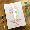 Wood Watercolour Floral Cross Photo Album Memories Christening Keepsake Book