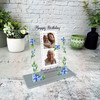 Birthday Gift Blue Green Floral Camera Film Photo Personalised Acrylic Plaque