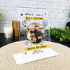 Stepdad Birthday Gift Doodles Round Photo Personalised Acrylic Plaque