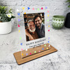 Birthday Gift Colourful Triangles Photo Personalised Acrylic Plaque