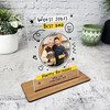 Birthday Gift Doodles Round Photo Personalised Acrylic Plaque