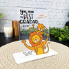 Grandfather Fathers Day Gift Lion Grandad With Child Personalised Acrylic Plaque