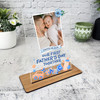 1st Fathers Day Gift Watercolour Baby Blue Elements Personalised Acrylic Plaque