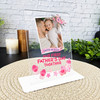 1st Fathers Day Gift Watercolour Baby Pink Elements Personalised Acrylic Plaque