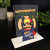 Fathers Day Gift Funny Dad With Mustache Child Personalised Acrylic Plaque