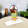 Fathers Day Gift Best Dad Trophy Round Photo Personalised Acrylic Plaque