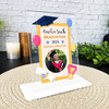 Graduation Day Gift Yellow Icons Photo Personalised Acrylic Plaque