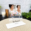 Thank You Bridesmaid Gift Wedding Day Photo Personalised Acrylic Plaque