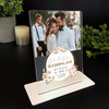 Wedding Day Gift Pink Flower Circle Photo Personalised Acrylic Plaque