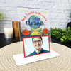 Best Teacher In The World Gift Globe Photo Personalised Acrylic Plaque