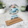 Thank You Teacher Gift Blue Fish Personalised Acrylic Plaque