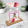 Best Flower Girl Gift Wedding Pink Flower Photo Personalised Acrylic Plaque