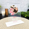 Hen Do Keepsake Gift Pink Flower Wedding Photo Personalised Acrylic Plaque