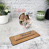 Floral Bridesmaid Gift Round Photo Personalised Acrylic Plaque