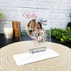 Floral Bridesmaid Gift Round Photo Personalised Acrylic Plaque