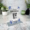 Grandfather Gift For Grandad Blue Floral Photo Personalised Acrylic Plaque