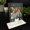 Father And Son Heart Photo Blue Gift For Dad Personalised Acrylic Plaque