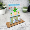 We Love You Gift For Daddy Cactus Blue Photo Personalised Acrylic Plaque