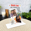 Biker Motorbike Gift For Dad Orange Photo Personalised Acrylic Plaque