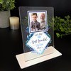 Best Gift For Grandad Blue Flower Photo Personalised Acrylic Plaque