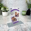 Best Step Dad Gift Ever Purple Photo Personalised Acrylic Plaque