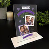 Best Step Dad Gift Ever Purple Photo Personalised Acrylic Plaque