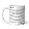 Block Text 4 Pictures Any Song Lyrics Custom Music Gift Tea Cup Personalised Mug