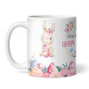 Happy Easter Gift Bunny Pink Coffee Tea Cup Personalised Mug