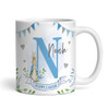 Peter Rabbit Blue Name Happy Easter Gift Coffee Tea Cup Personalised Mug