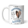 15 Years Together 15th Wedding Anniversary Gift Crystal Photo Personalised Mug