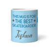 Best Skateboarder Gift Blue Silhouette Coffee Tea Cup Personalised Mug